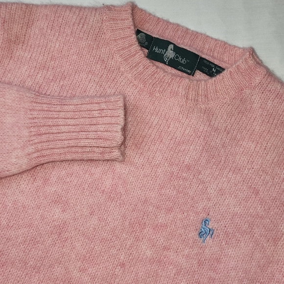 Hunt Club Women's Shetland Wool Sweater Size Medium Crewneck Pink - Picture 1 of 8